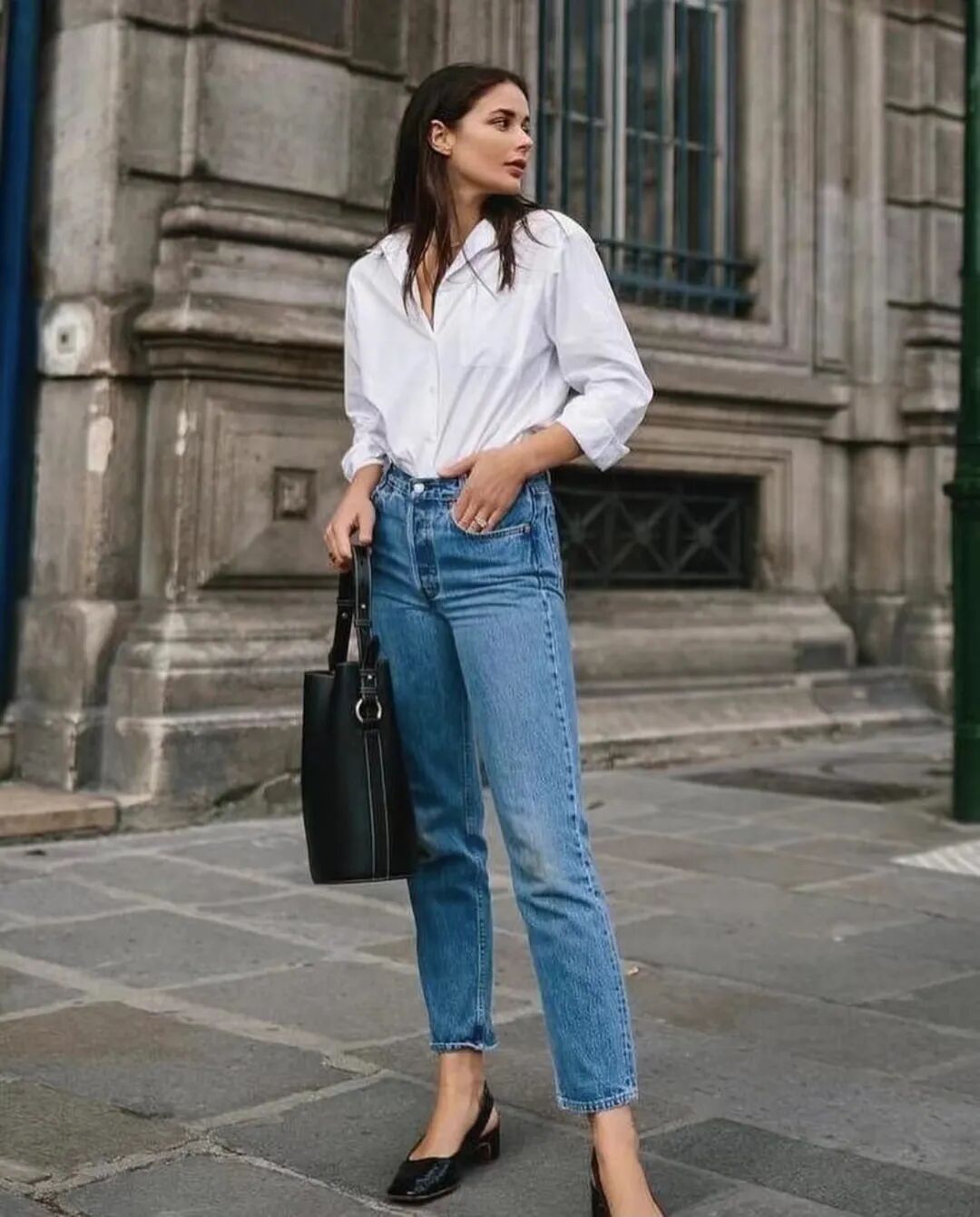 衬衫牛仔裤穿出态度才好看