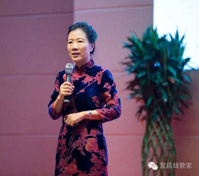 求索众创中心湖水微澜,叶檀盘着头发,黑色大衣下一身蓝底红花丝绒旗袍