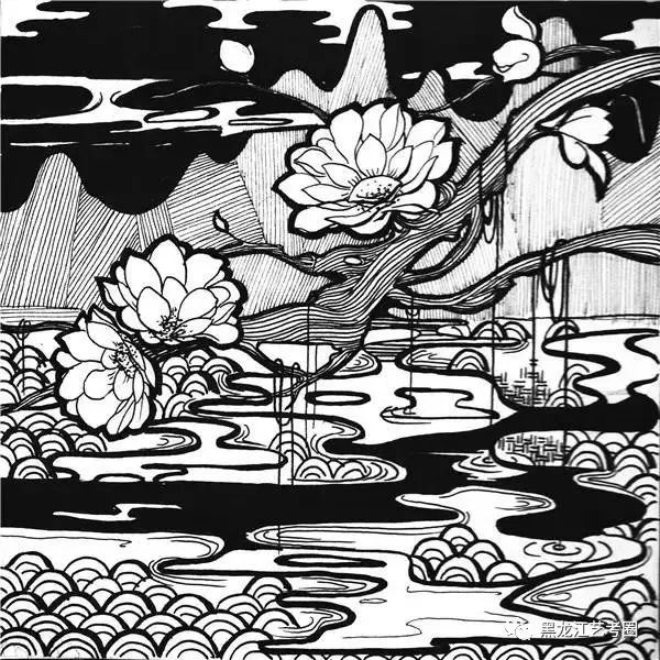 二,画面上黑白,疏密的分布安排;三是注意局部的变化要和整体风格统一