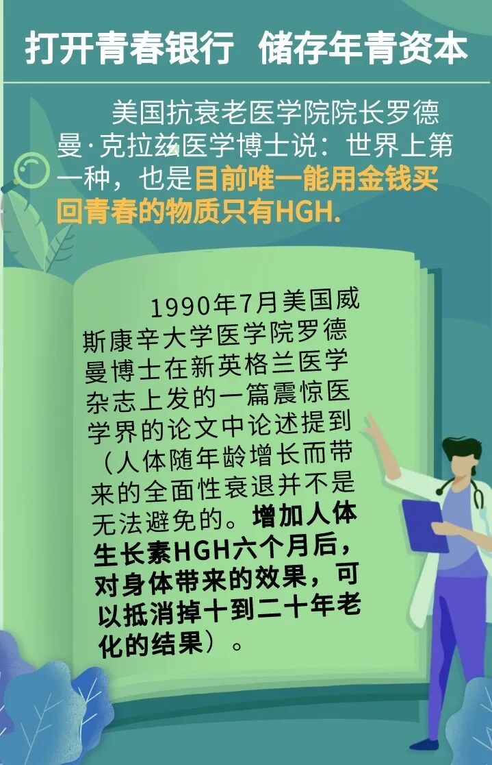 HGH人类生长荷尔蒙，防衰老、减龄已不再是梦！