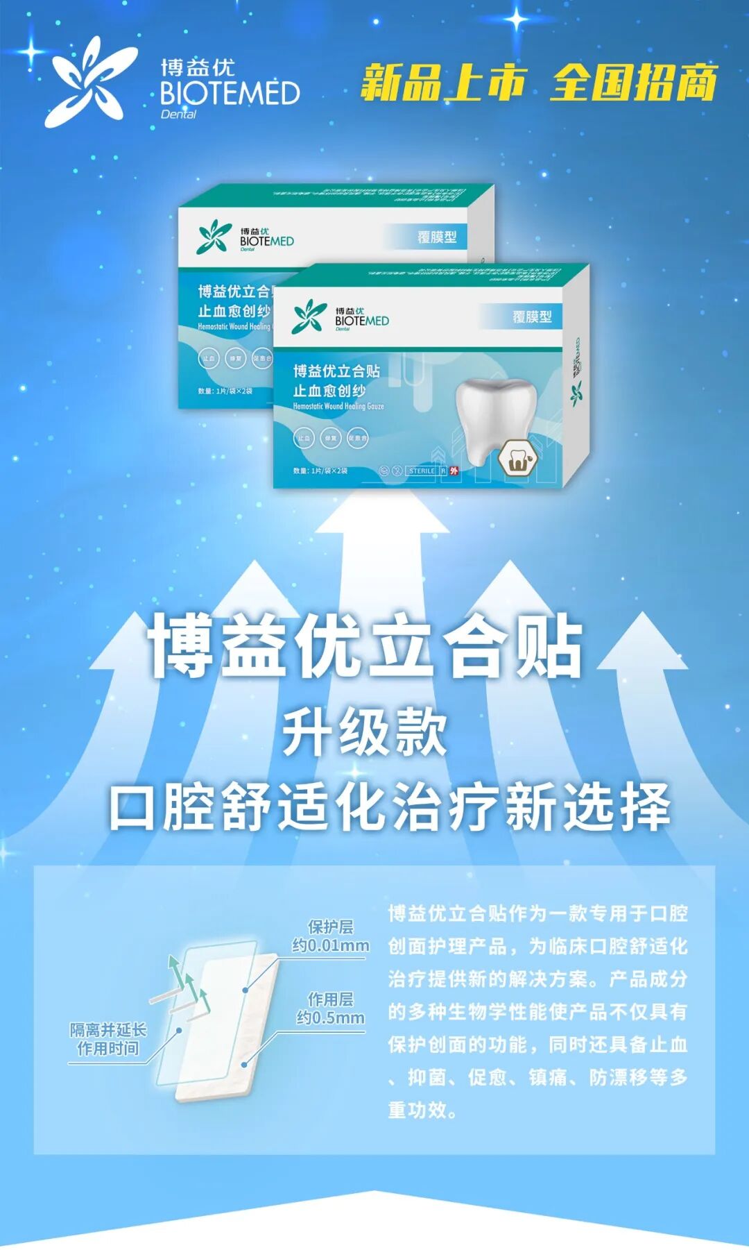 医用壳聚糖什么作用【新品上市】壳聚糖基生物医用材料--博益优立合贴（覆膜型）_https://www.jmylbn.com_新闻资讯_第1张