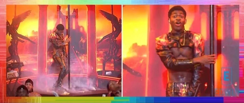 尴尬死了，Lil Nas X表演时裤裆开裂...