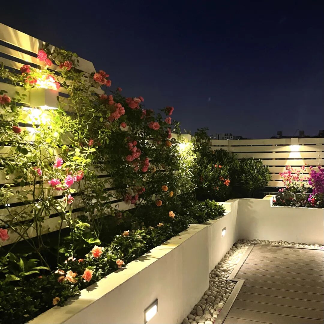 空心塑木地板|28㎡露臺小花園改造，他花了2.3萬元