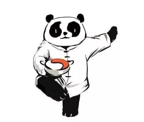 辅助图形采用手绘插画的表现形式,绘制了一款名叫"小太极"的熊猫ip