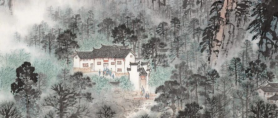 井冈星火，照亮征程 |《美术经典中的党史》邀您走近中国画《井冈山八角楼》……