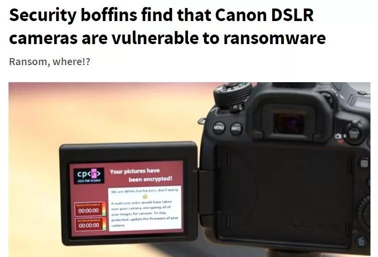 



比特币勒索出新招，佳能单反被黑客攻破，白帽却利用一个漏洞赎回了照片，这波操作简直了……
