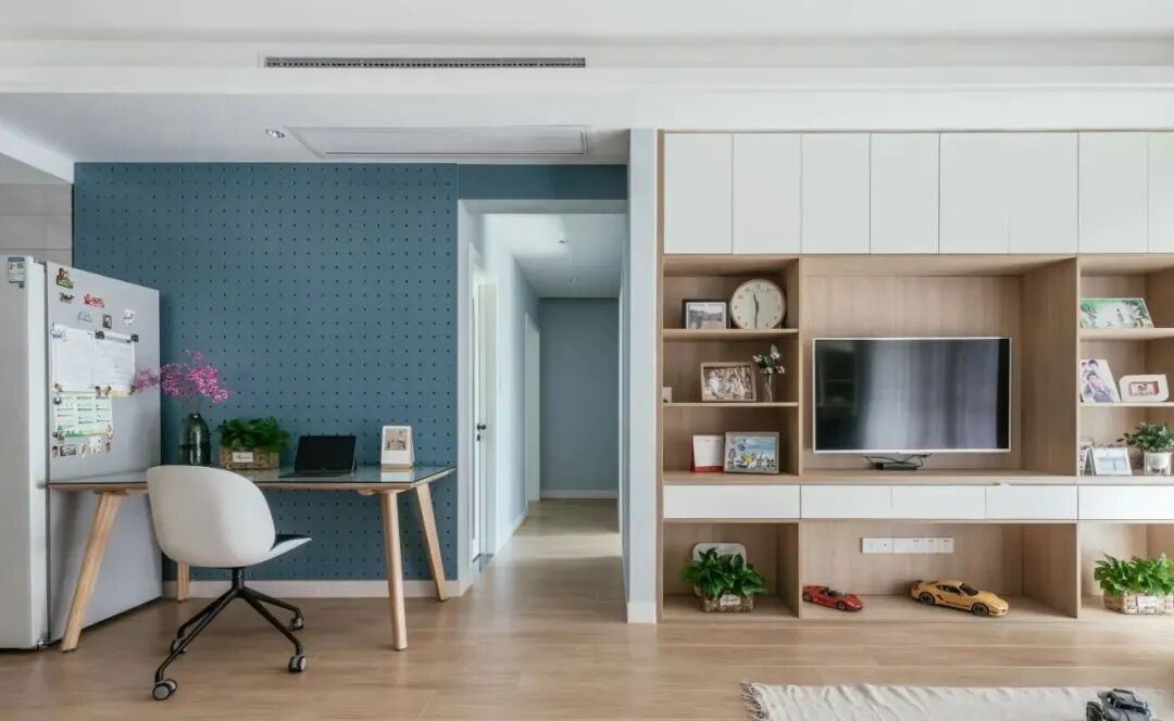 一家三口的107㎡新家，柜子做了超级多，美观又实用！
