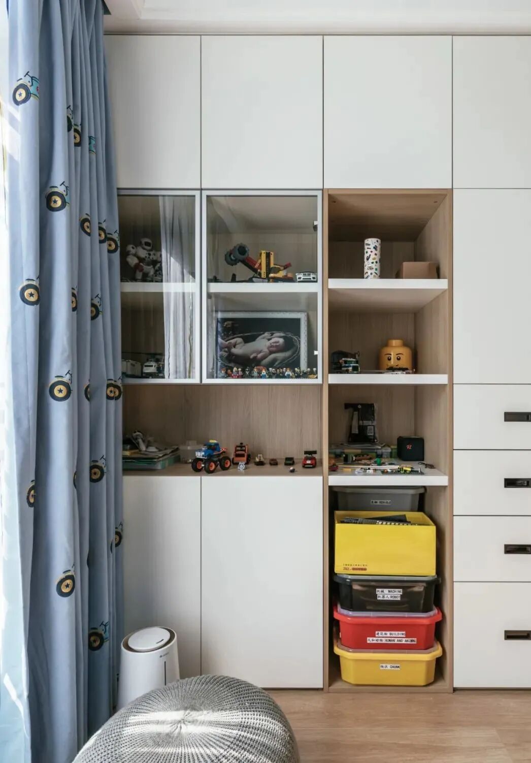 一家三口的107㎡新家，柜子做了超级多，美观又实用！