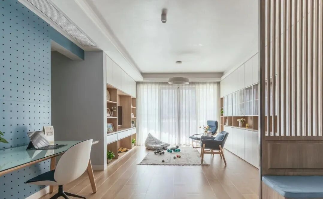 一家三口的107㎡新家，柜子做了超级多，美观又实用！