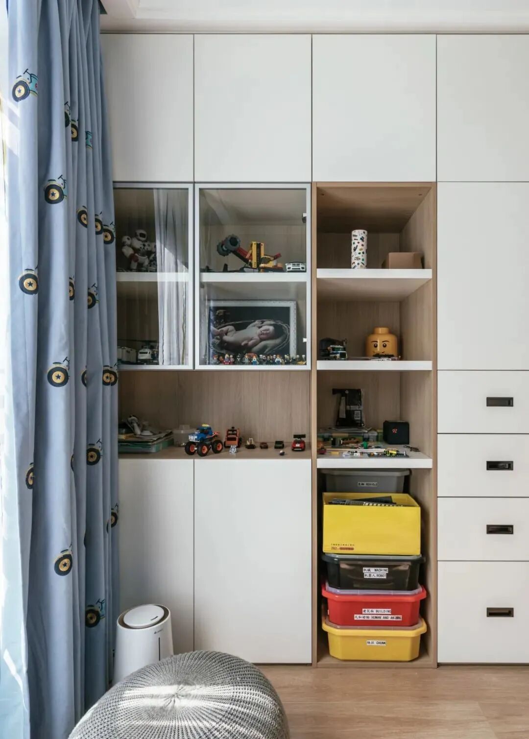 一家三口的107㎡新家，柜子做了超级多，美观又实用！