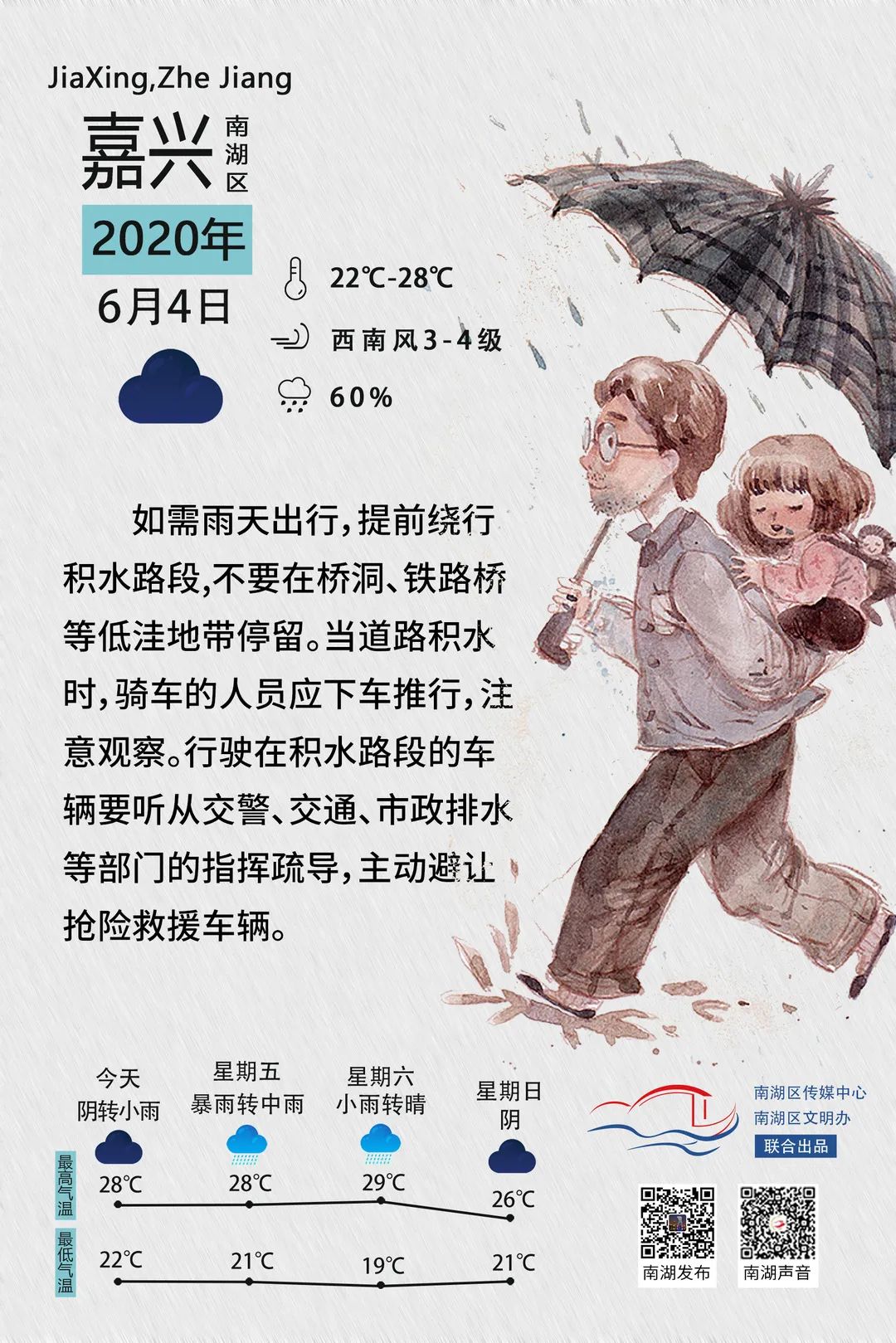 南湖日历 6月4日 夜阑卧听风吹雨 雨天如何安全出行 南湖发布 微信公众号文章阅读 Wemp