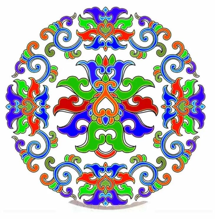 宝相花又称宝仙花,宝莲花,传统吉祥纹样之一,是吉祥三宝之一,盛行于