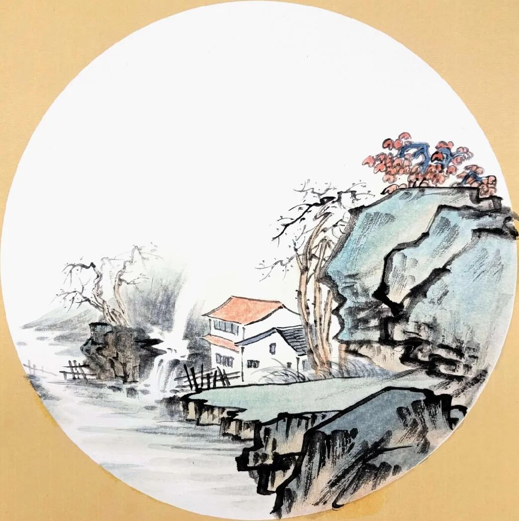 【国画技法】小品山水画四例画法图解 - chrome插件网