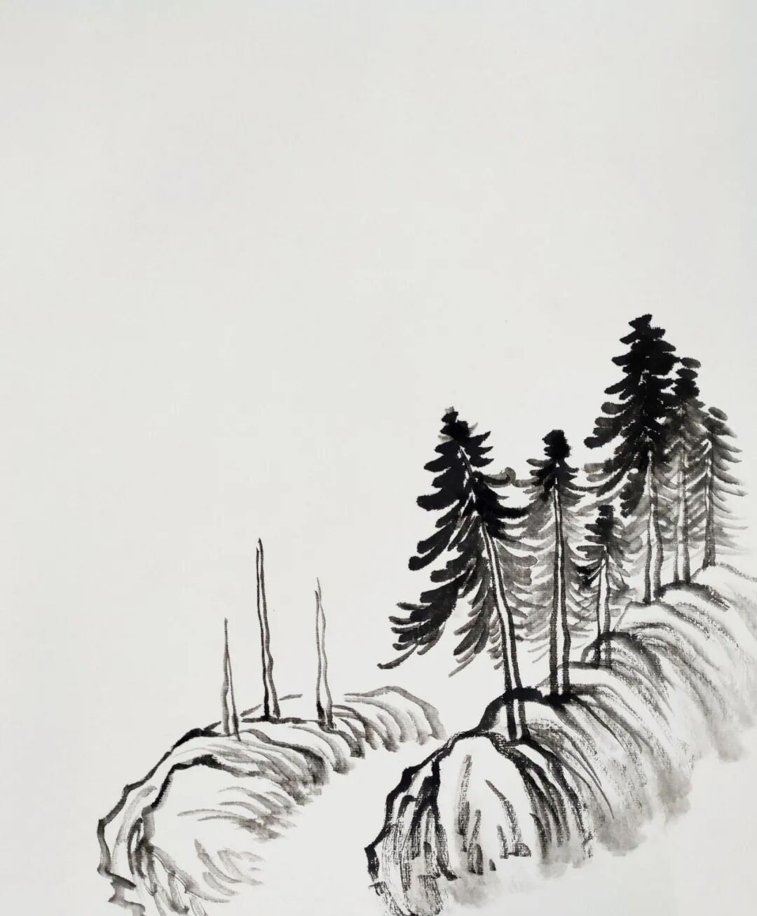 【国画技法】小品山水画四例画法图解 - chrome插件网