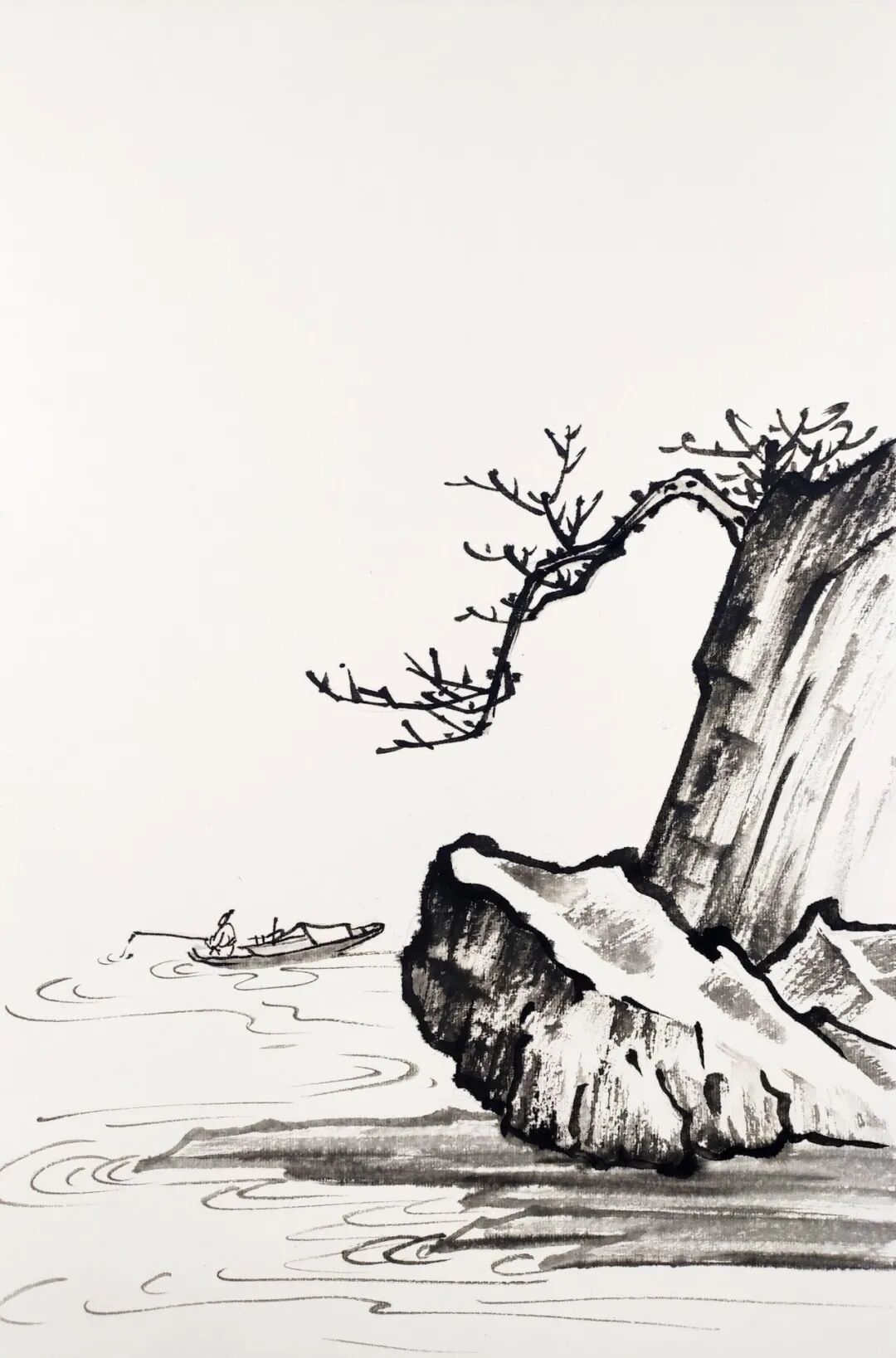 【国画技法】小品山水画四例画法图解 - chrome插件网