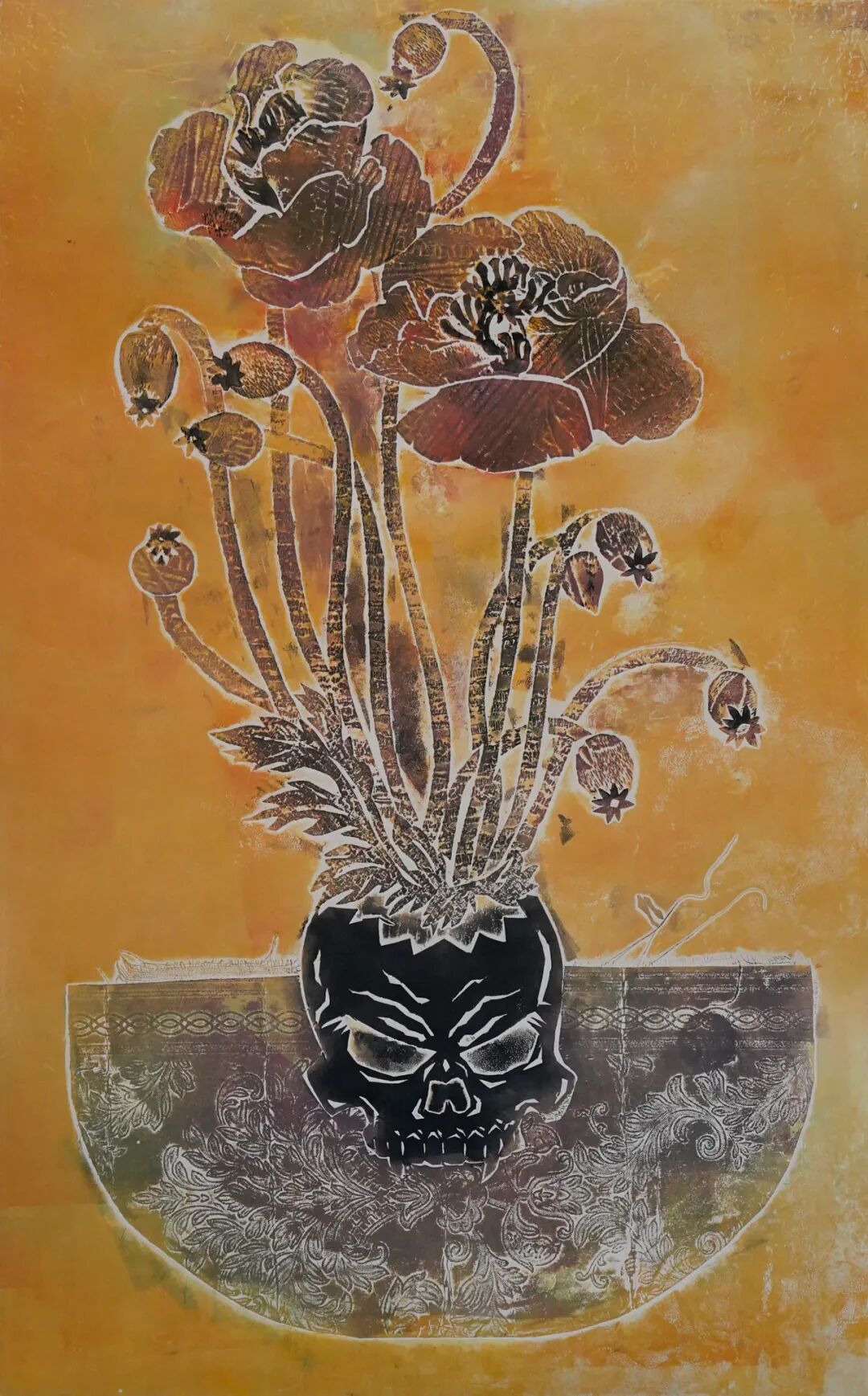 李永红 《守护生命之花 拒绝毒品侵蚀》综合版画.jpg