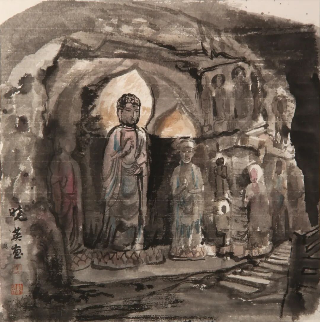 匡晓英《安岳石刻》34x34cm.JPG