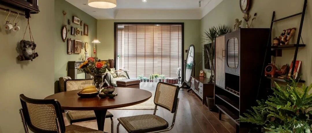 80㎡小户型抹茶绿复古风，清新与纯粹！