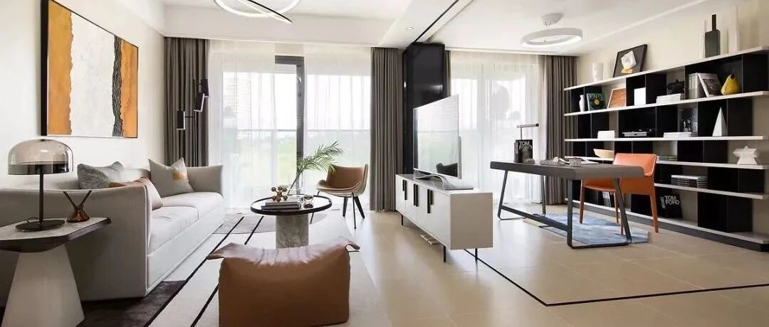 104㎡现代简约风，客厅书房打通真宽敞！
