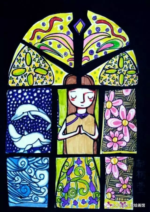 教堂彩色玻璃画