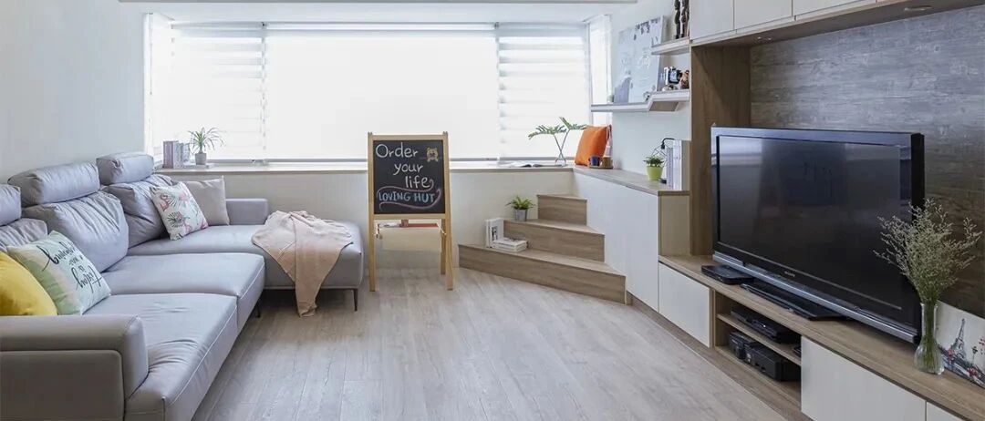 92㎡现代简约三居室，定制电视柜、书桌书柜、衣柜、榻榻米时尚实用