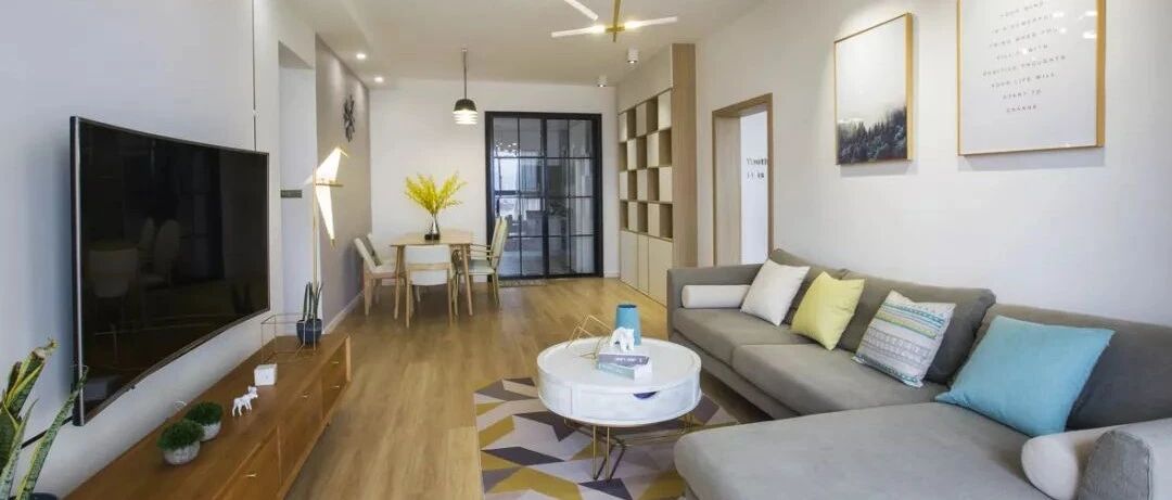 110㎡北欧风三居室简约清新超实用，酒柜收纳和整体衣柜设计超赞！