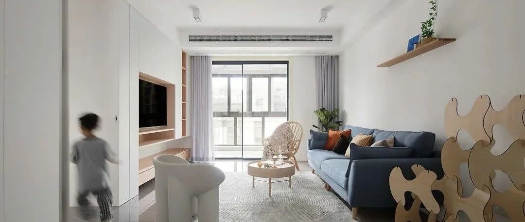 108㎡简约北欧风三居室，全屋定制收纳柜搭配清新软装，时尚有格调