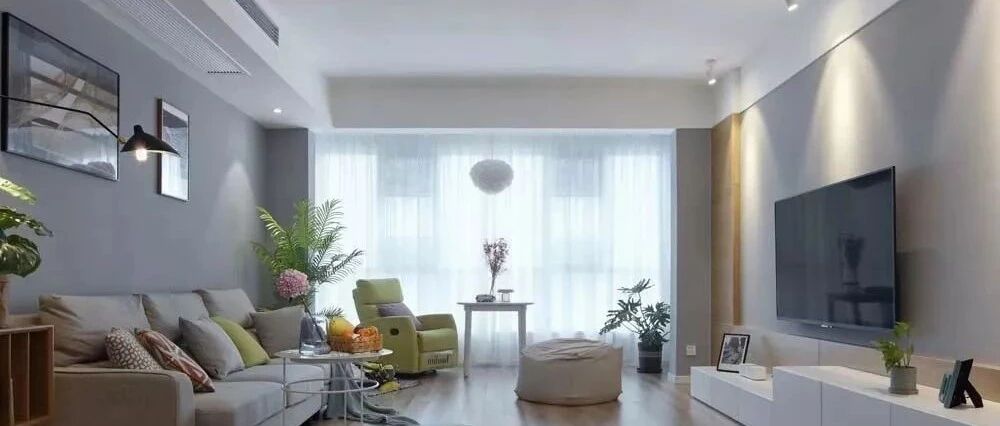 120㎡北欧三居室，简洁背景墙刷漆加装饰画配漂亮软装和收纳柜好实用