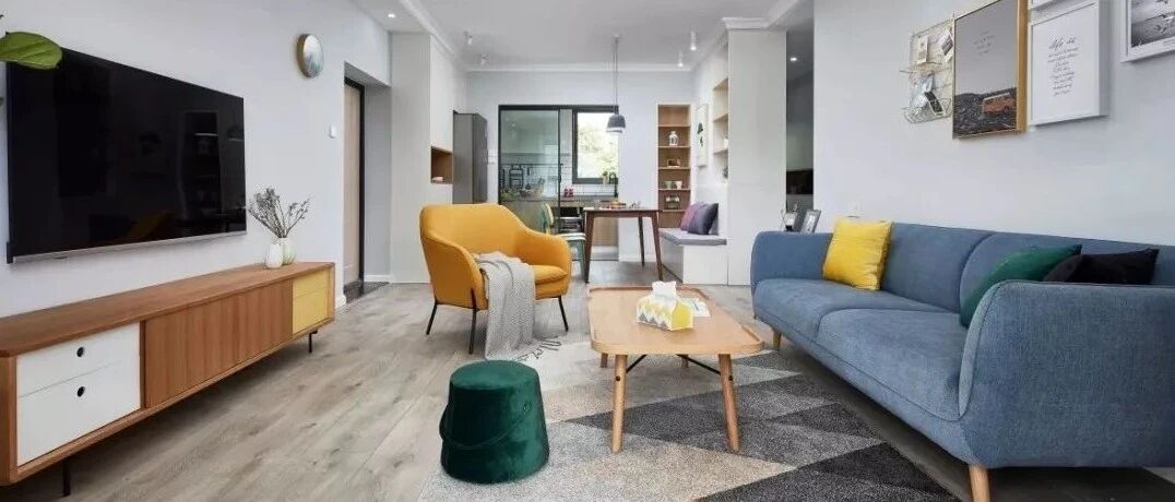 106㎡简洁北欧风三居室，装饰画背景墙和多功能收纳柜很漂亮很实用