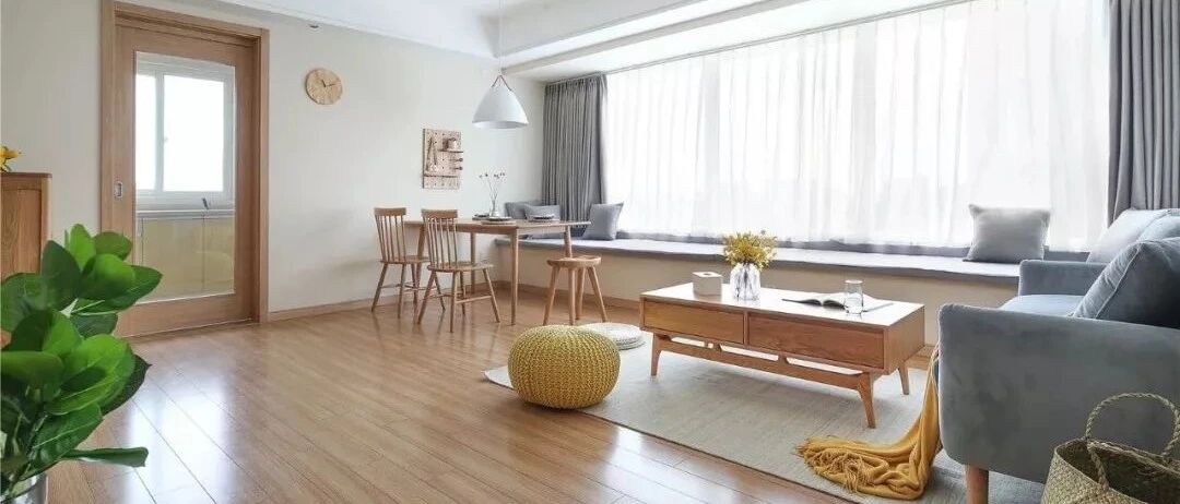 92㎡北欧风格小三居室，客餐厅一体加大飘窗实用又美观
