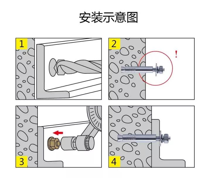 膨胀螺丝与吊杆连接图片