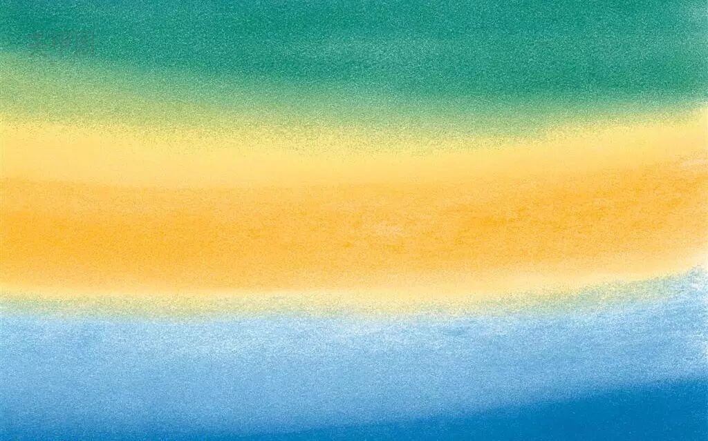 ▼ 希腊的白色村庄与沙滩和碧海,蓝天连成一片的黄蓝绿混搭