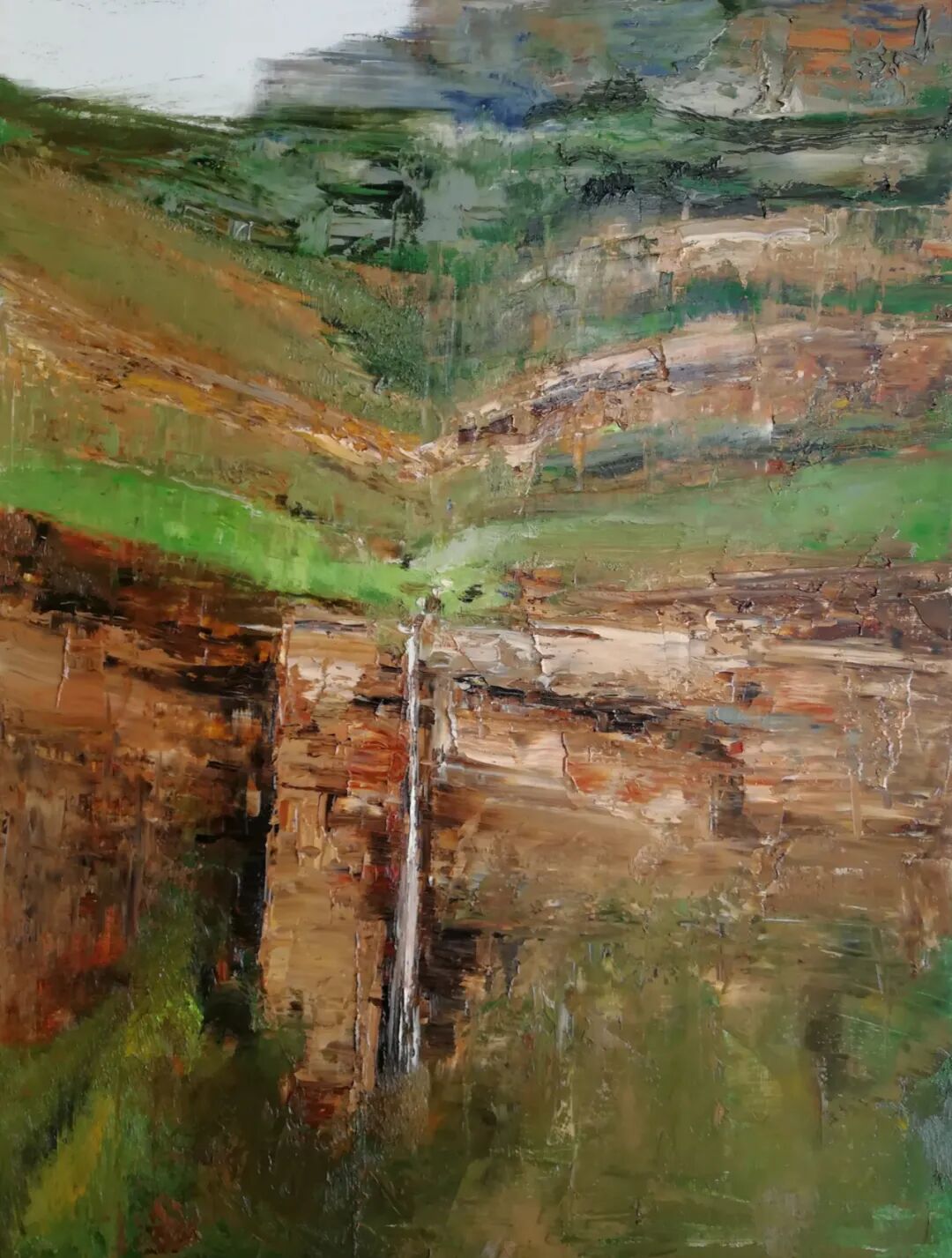 《泉声咽危石》60×80CM  布面油画.jpg