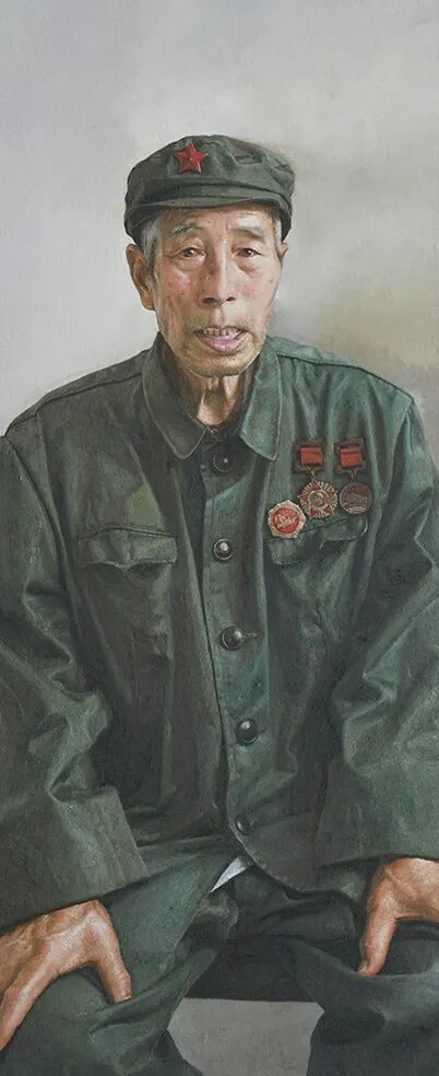 1王卫东 《人民61英雄——太行老兵系列之二》油画140×60cm.jpg