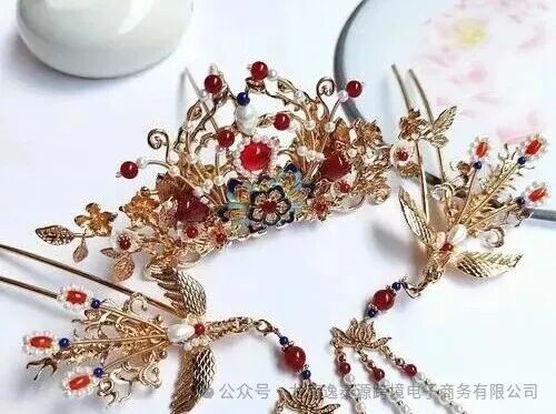 古风汉服凤凰头饰发冠发簪流苏套装宫廷华丽首饰发饰女凤凰于飞