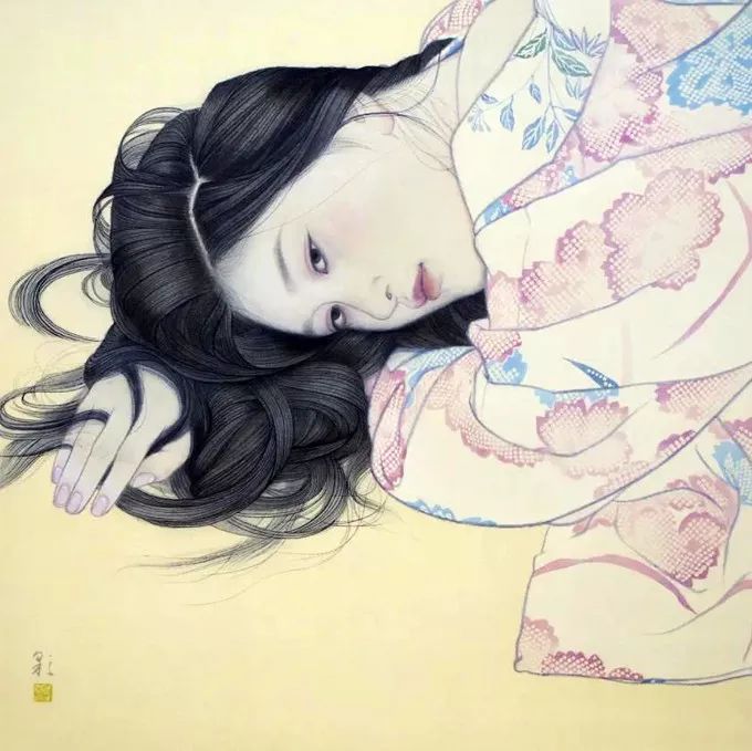 纯净靓绝，日本画家大竹彩奈笔下女性的线条，极富美感|ART艺术共赏 