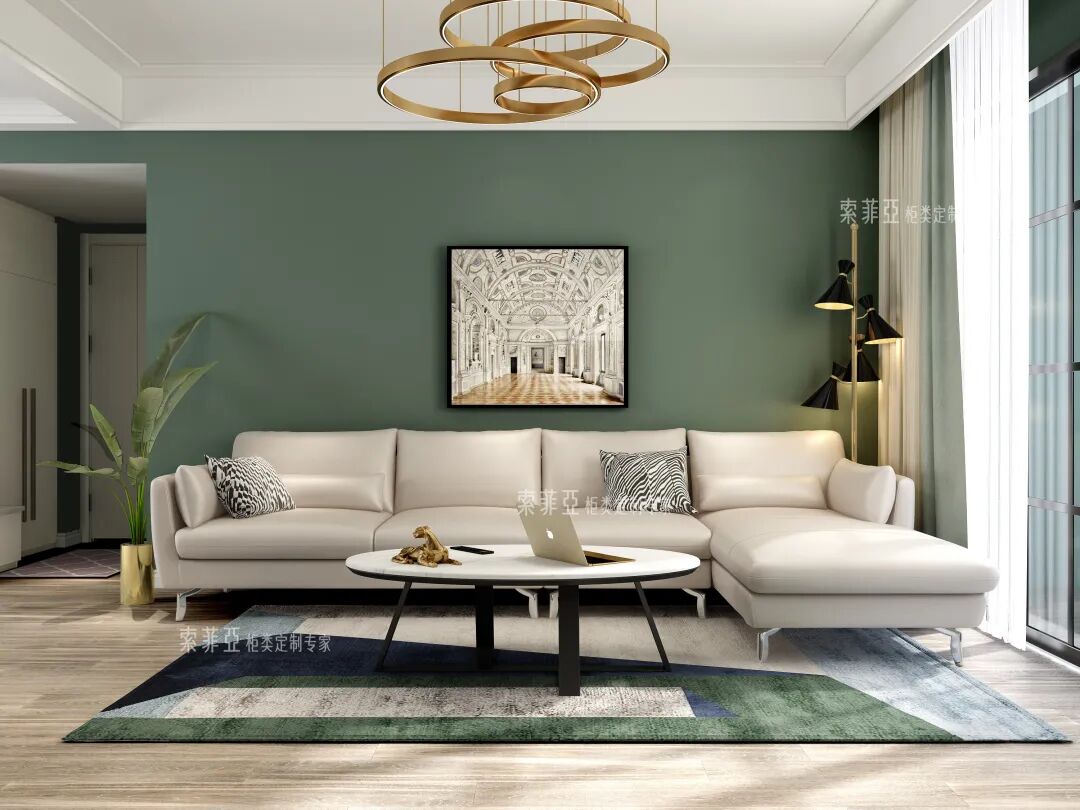 索菲亚家具,当现代简约遇上莫兰迪-灰豆绿,只能用高级形容了!