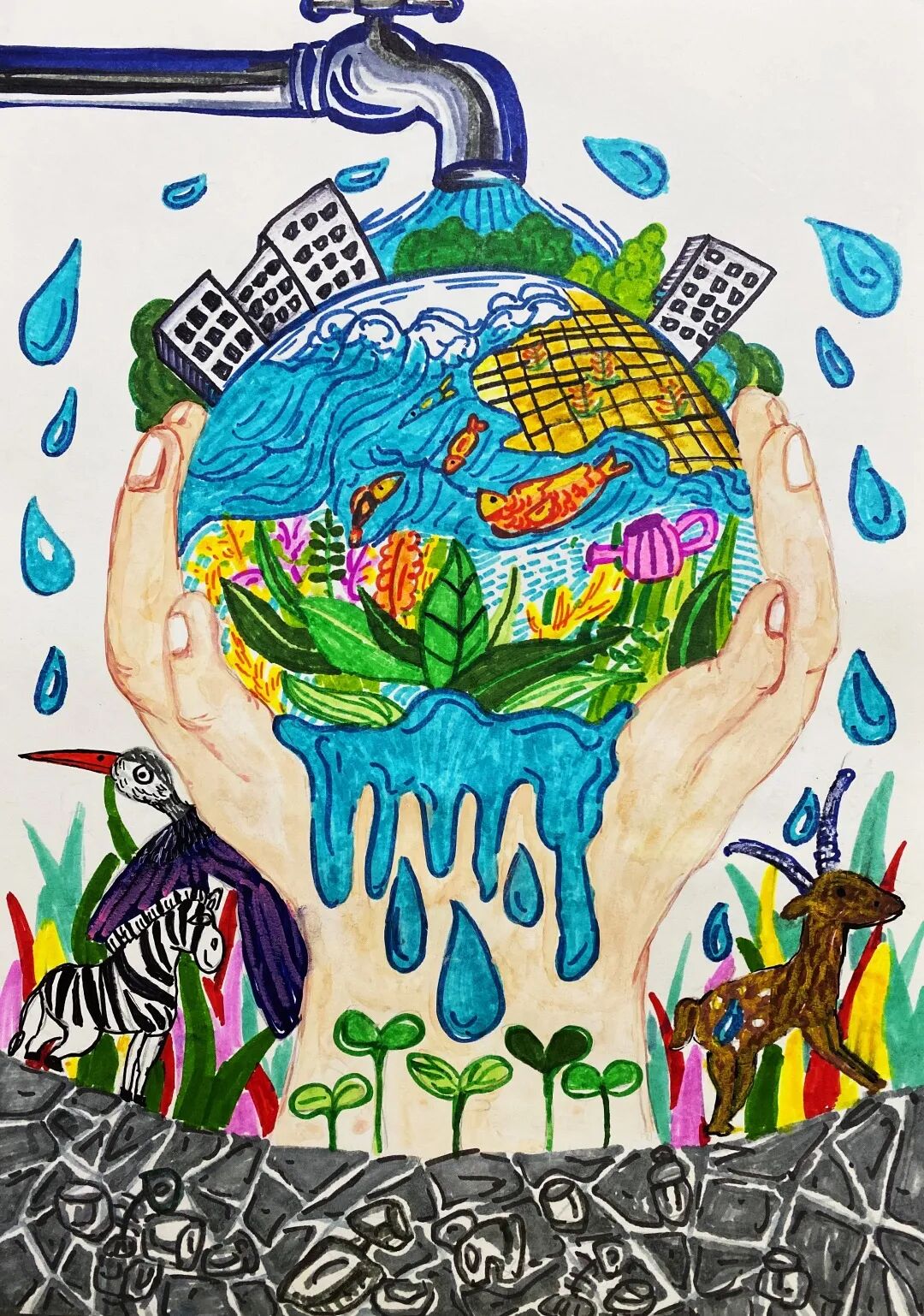 节约水资源,"少年水视界"风采展示优秀作品线上巡展(七)