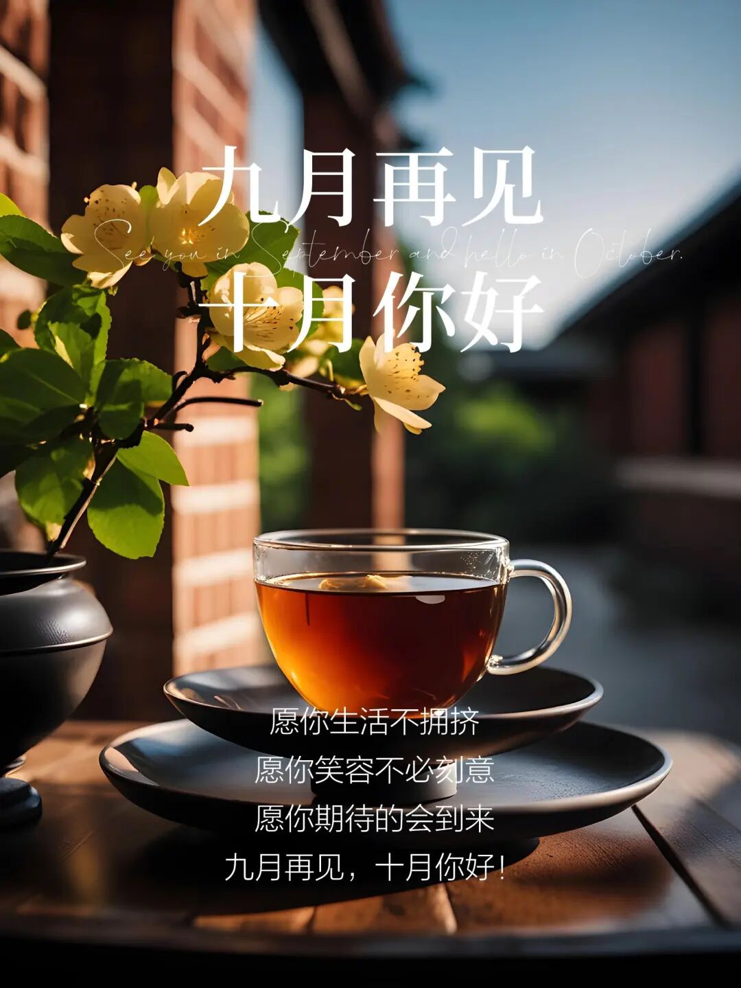 九月再见！十月你好！适合发朋友圈祝福语文案，走心至极！