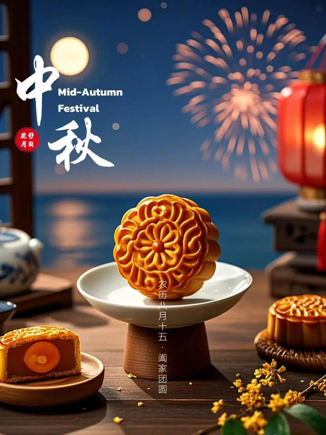 八月十五中秋节朋友圈祝福语专属文案，句句暖心！