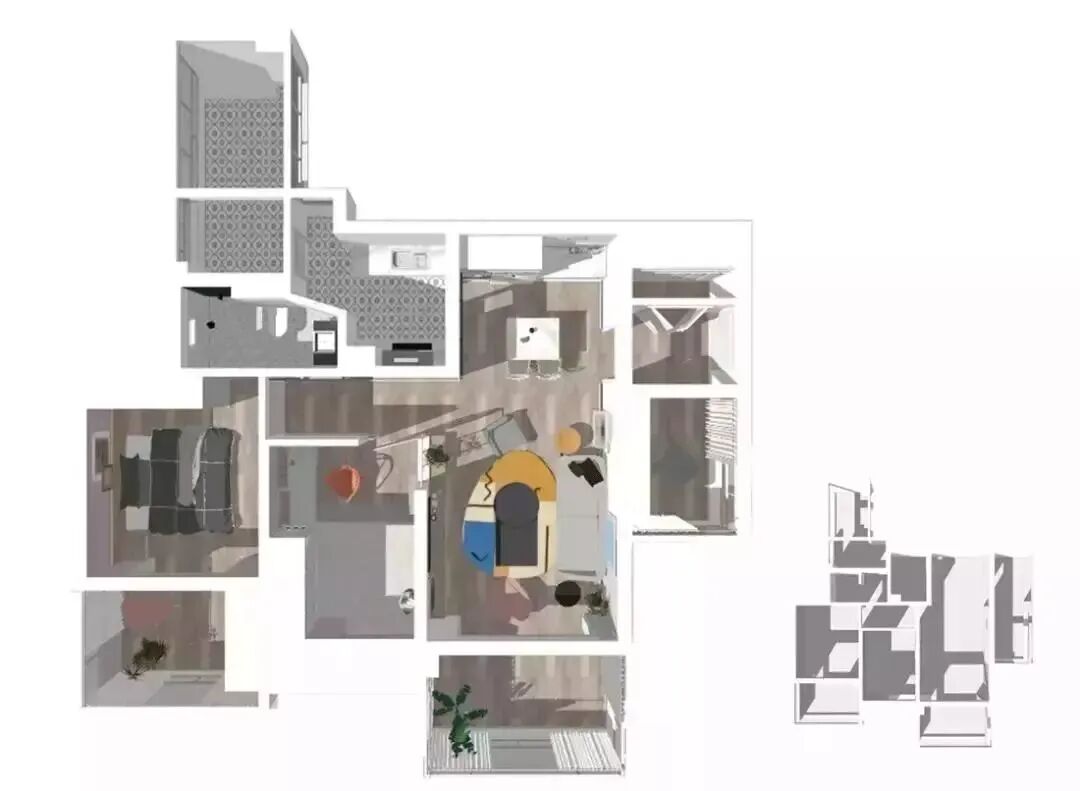 107平现代风格装修，马卡龙色+木地板，美炸了！