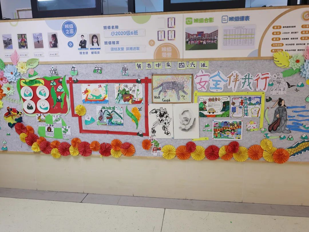 充满童趣的照片墙,独具匠心的图书角,学习榜,作品展示栏,班级文明语等