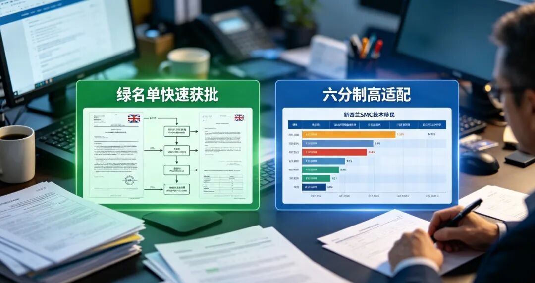 新西兰SMC技术移民双轨通道对比｜绿名单快速获批 vs 六分制高适配，哪条更适合你！