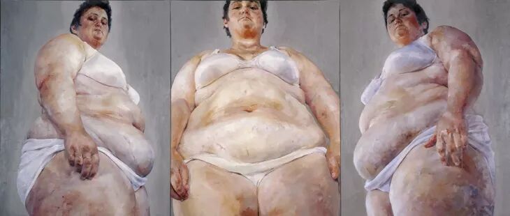 油画大全446她是全球最贵70后女艺术家作品价值8000万其肥胖人体画震撼人心