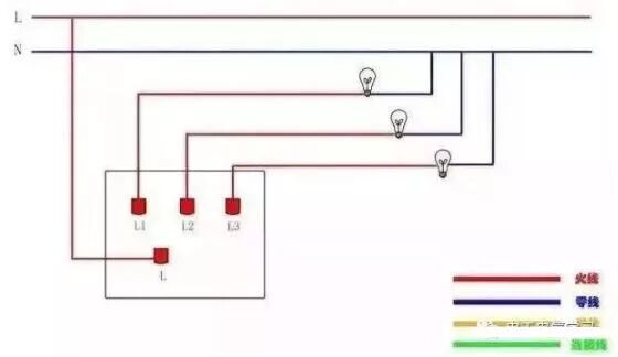 单控、双控、三控、四控开关接线图的图10