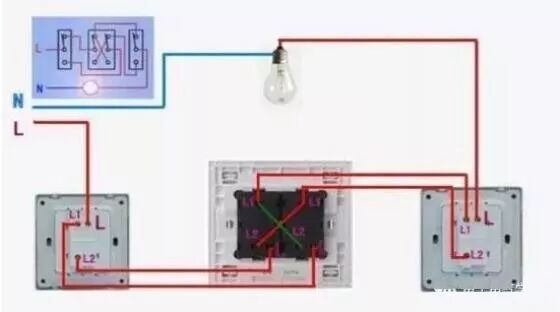 单控、双控、三控、四控开关接线图的图19