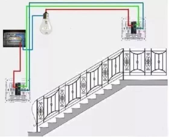 单控、双控、三控、四控开关接线图的图16