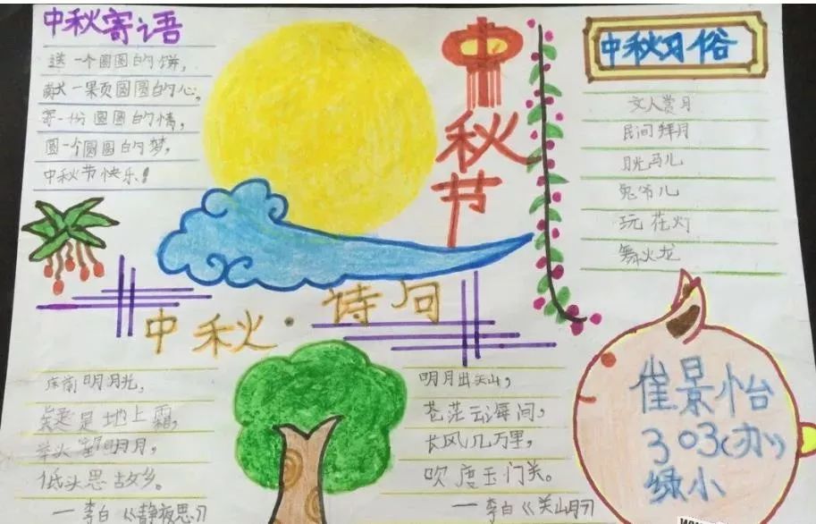 中秋國慶祝福語_中秋節國慶節混合手抄報_中秋國慶活動主題