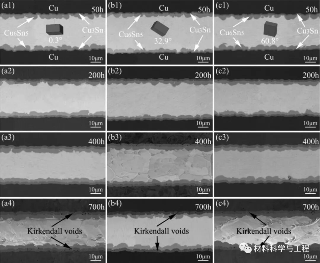 大连理工《Acta Mater》：温度梯度下Cu-Sn接头界面的准原位观察的图3