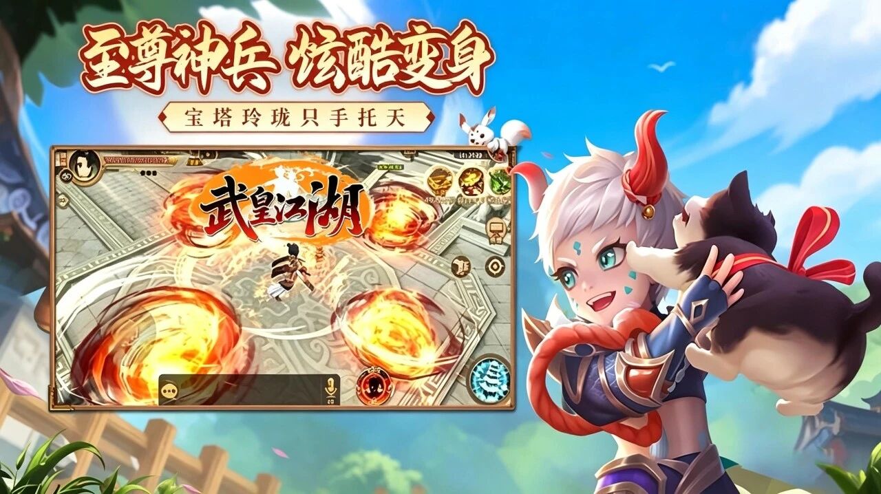 上线送一年金尊卡 + 1000 元宝！武皇江湖 2.0 福利拉满不氪金
